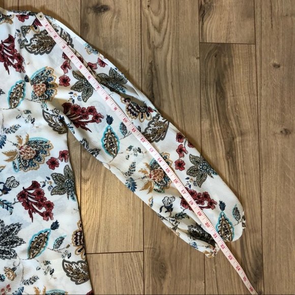 Womens Faith & Joy Open Long sleeve Floral Blouse size M - Picture 14 of 14